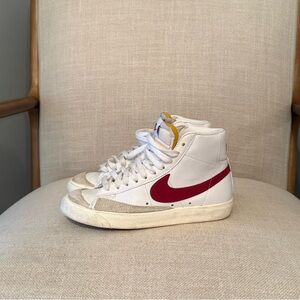 Nike Blazer Mid '77 White & Maroon High Top Sneakers